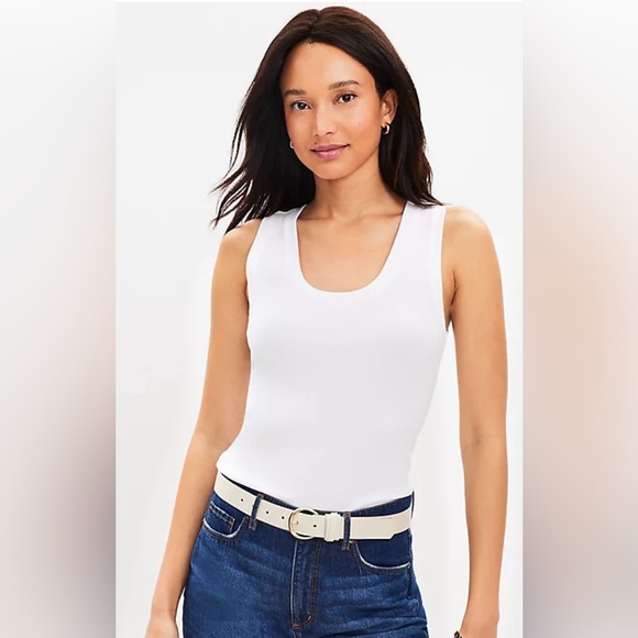 (Lot of 2) Loft Perfect Ribbed Scoop Neck Tank Tops - Picture 3 of 11